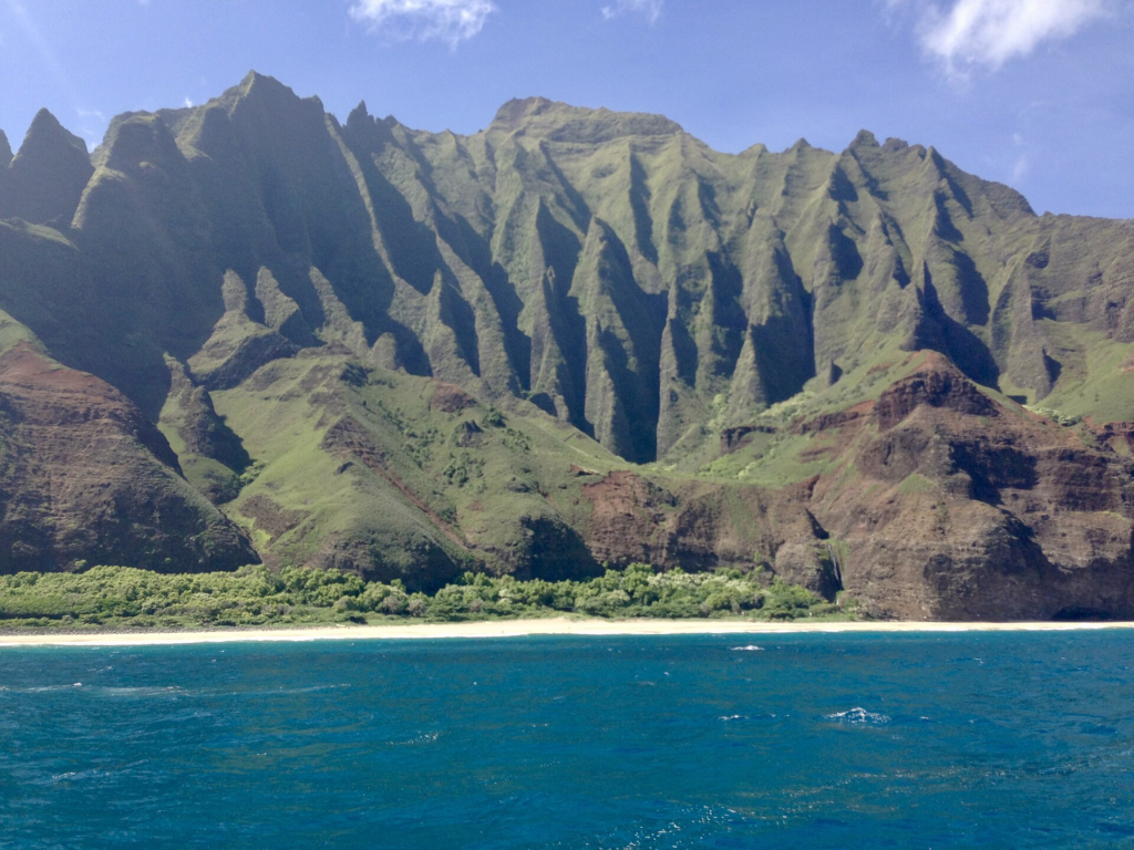Nā Pali Coast cliffs along the northwest coast of Kauaʻi
